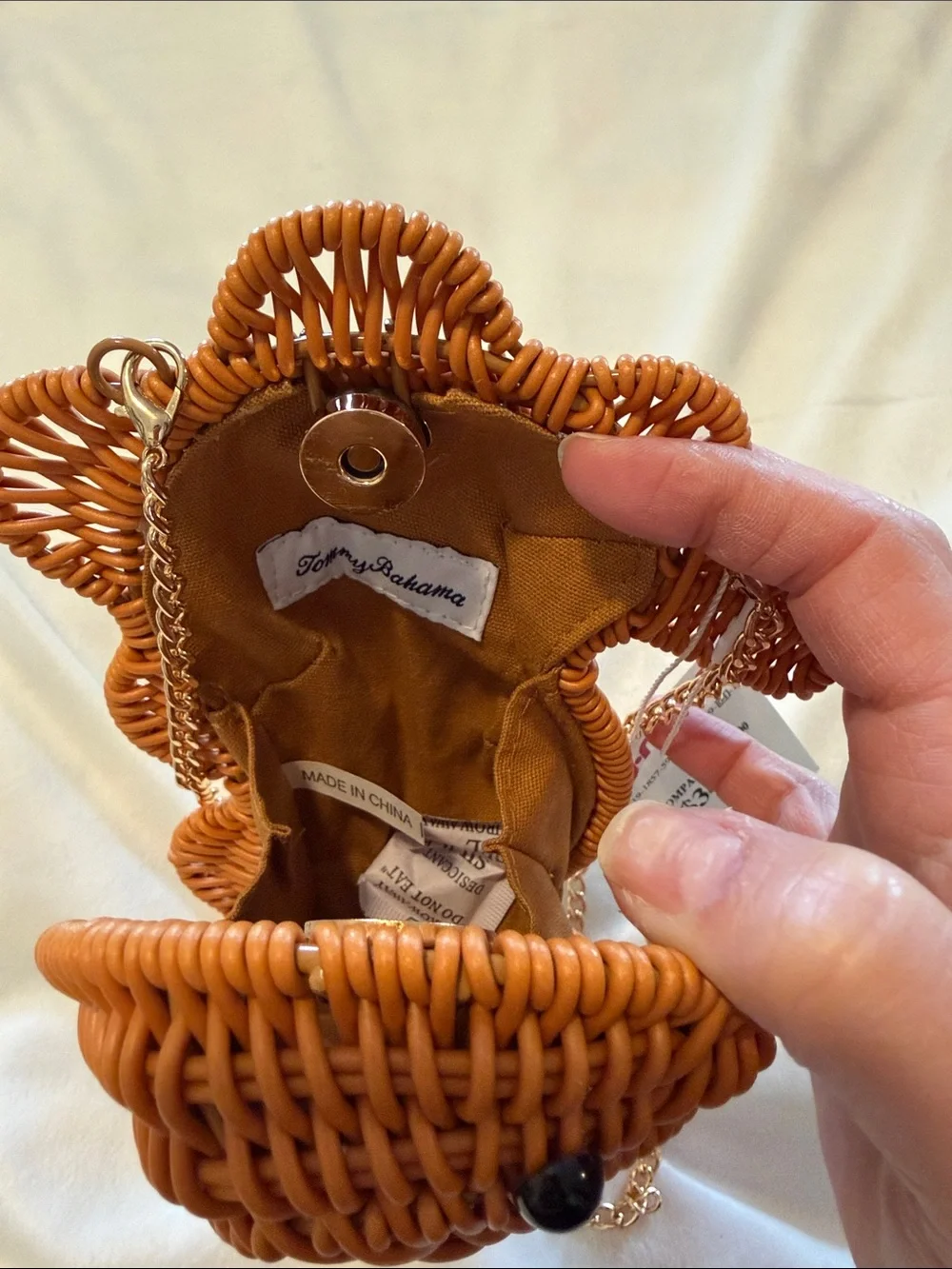 Tommy Bahama Woven Seahorse Crossbody Bag in Natural Tan - Picture 4 of 5